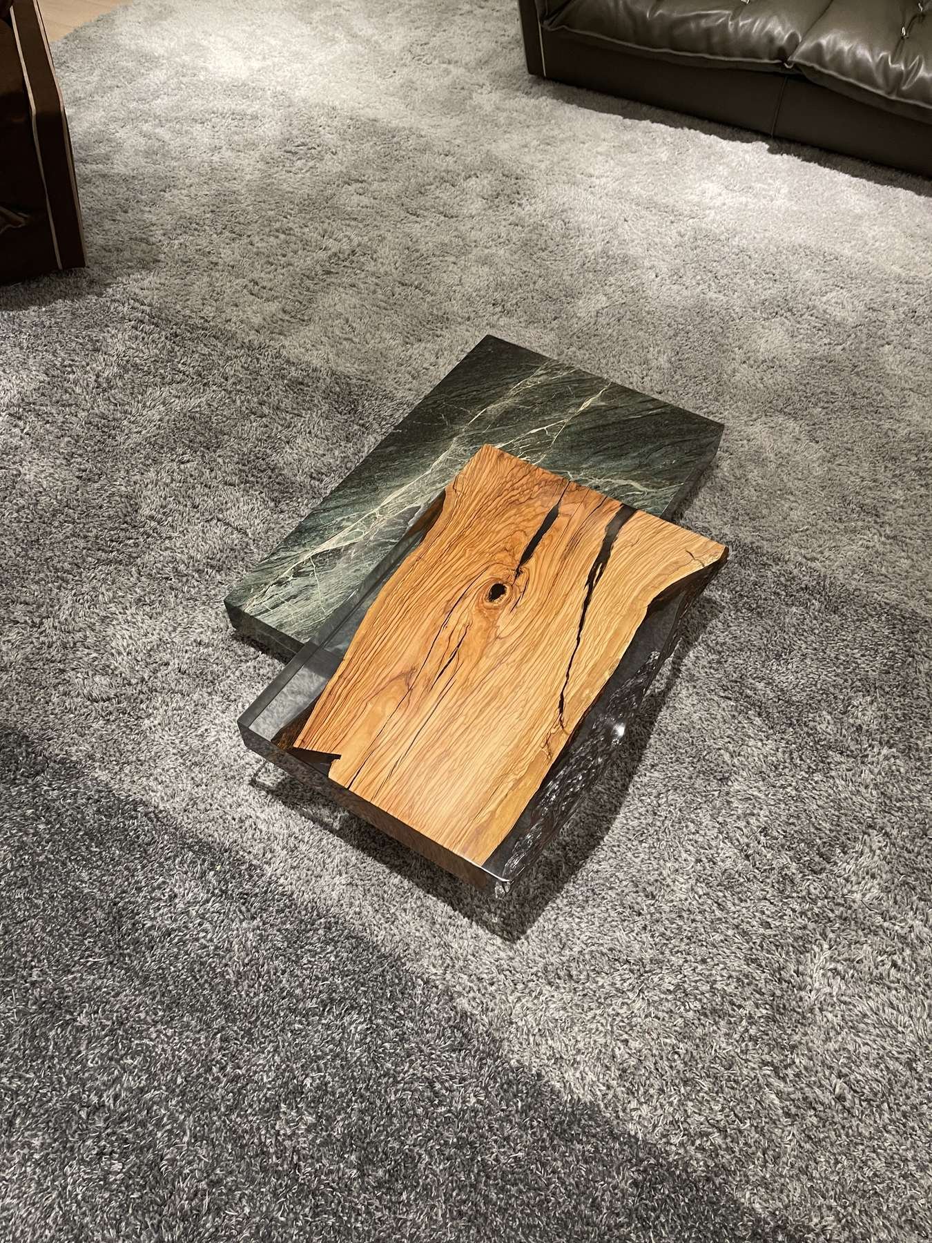 Marble coffee table in a Foshan furniture showroom