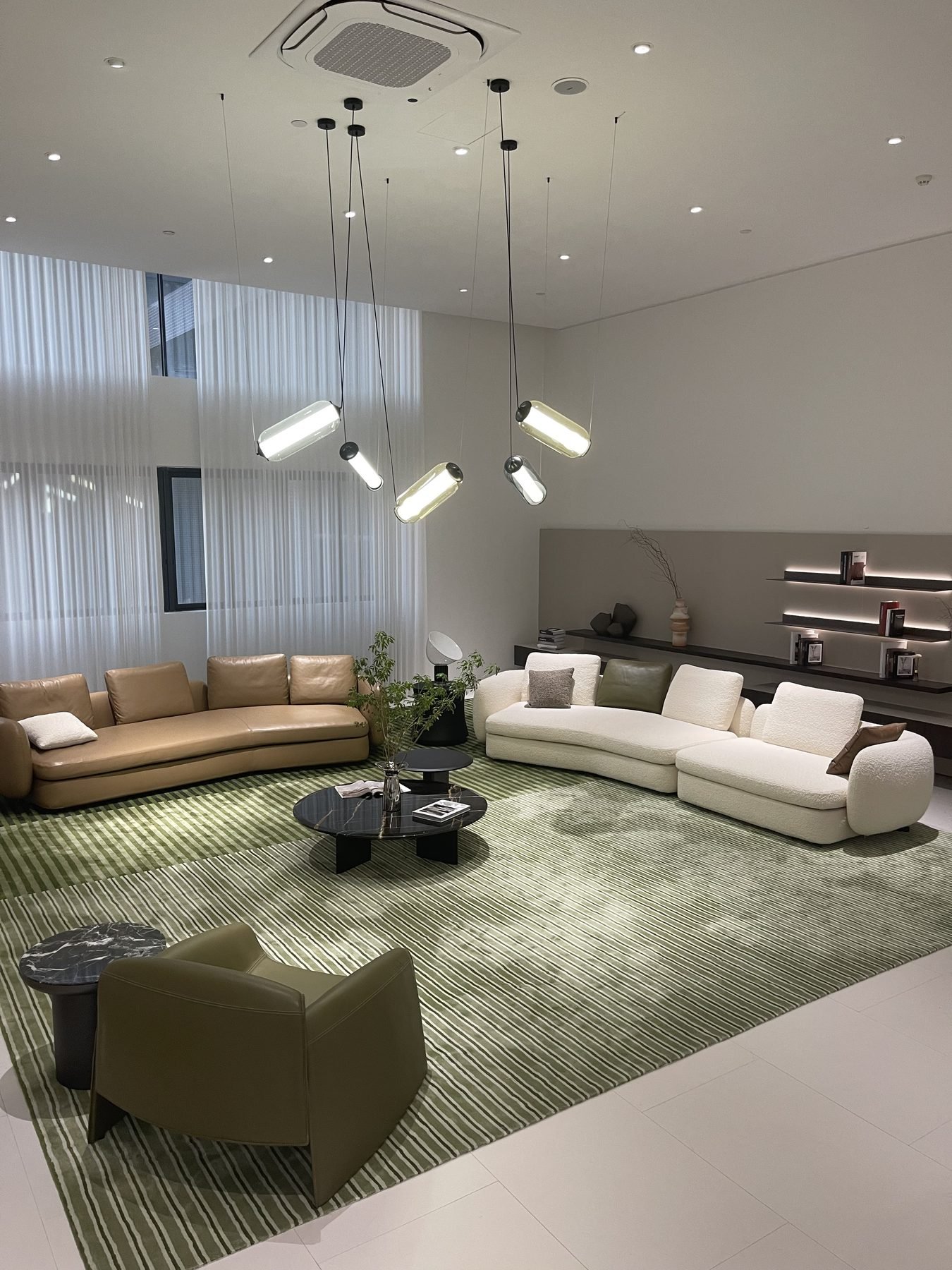 Minimalist sofa in a Foshan furniture showroom